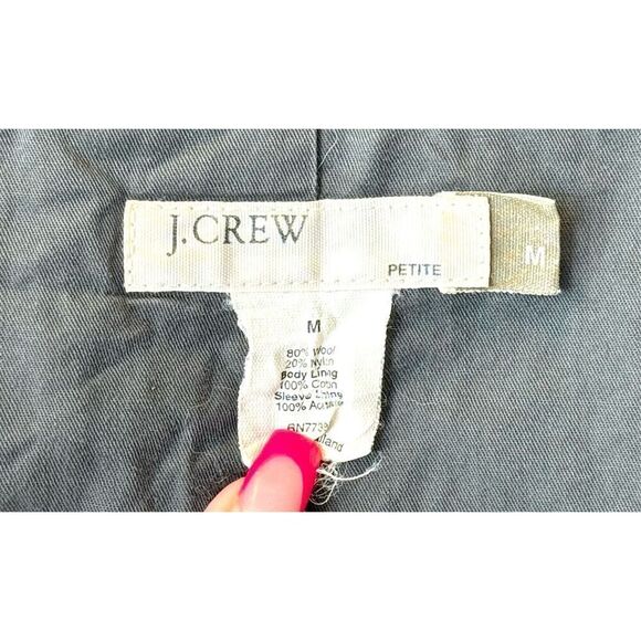 J. Crew Women's Wool Blend Lined Zip Up Mid Waist Jacket Medium - Picture 6 of 10